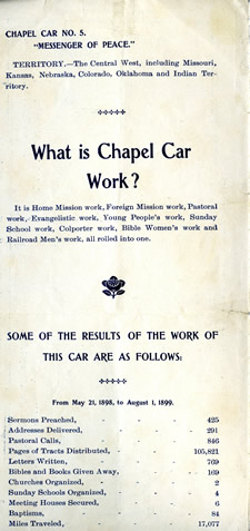 Work on the chapel car
